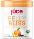 Júce Belly Bliss, Peachy Greens, 30 porcji, Probiotyki + Zielone, Bloating Support with Plant- Based Digestive Enzymes, Suplement diety Proszek - przez Terra Kai Organics