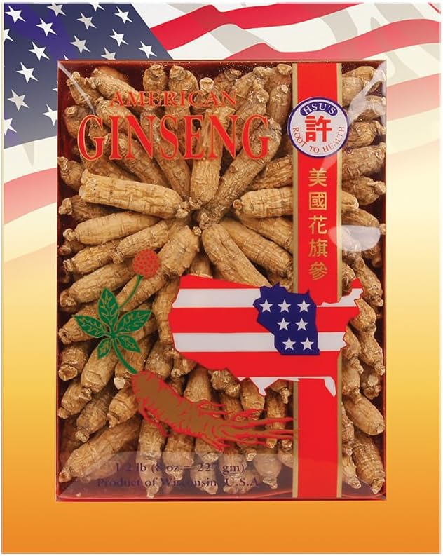 Ginseng SKU 134- 8; Half Short Small # 1 XI124; Cultivativated American Ginseng from Marathon County, Wisconsin USA XI124; Ginseng 124- 8 XIF; 8oz Box, XIB, B01M23UW57
