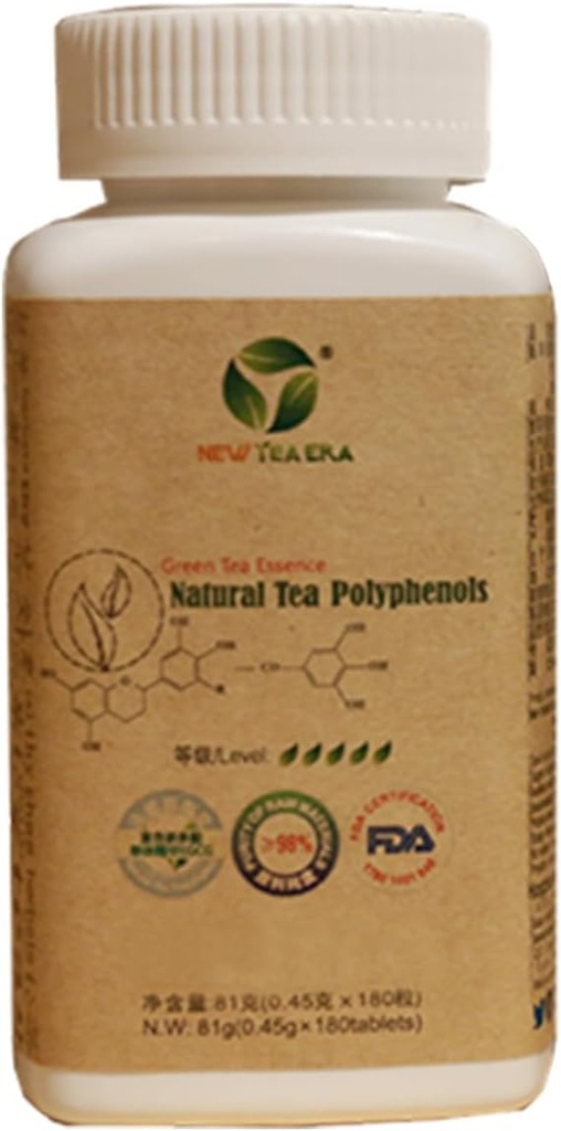 Ekstrakt zielonej herbaty 98%, Tea polifenole Tabletki, Przeciwutleniacz i wsparcie immunologiczne, Jedna butelka 180 Tabletki