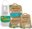 PARAKITO Mosquito, Insect & Bug Spray Bundle - Zawiera spray, Turkusowy opasek na rękę & 4 Odnawia 124; DEET Free, Olejki eteryczne Citronella, Idealny do Campingu, Turystyka, Podróżowanie na zewnątrz