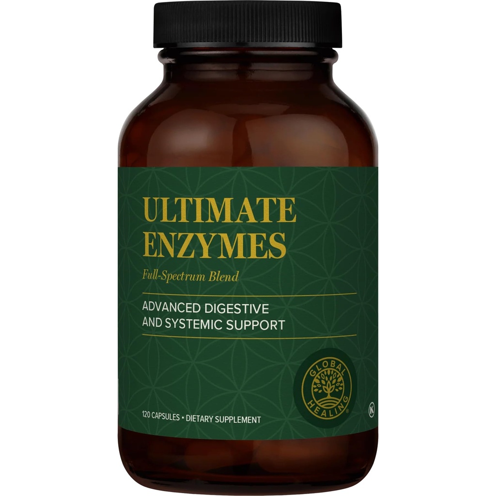 Global Healing - Enzymy Ultimate - Suplement Systemic & Digestive Enzymes do Zdrowej trawienia, Wzmacniacz układu immunologicznego & Natural Gut Health, Enzyme Digestive dla kobiet i mężczyzn, Lipaza