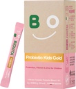 Probiotyki dla dzieci Proszek (30 Sticks, 30 Dni) - Wsparcie Zdrowy system immunologiczny i pokarmowy, Smak mleka truskawkowego dla dzieci 3- 12. Bifidobbateria, Witamina D, Cynk. Formuła rozpuszczania ust.