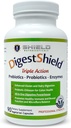 DigestShield ® Probiotic & Prebiotic Supplement + Enzymy trawienne, Beat the Bloat, Safely Digest Dairy, Gluten i Przetworzonych Żywność, Zmniejszenie wchłaniania tłuszczu z chitozanem, 90- Dostawy posiłków