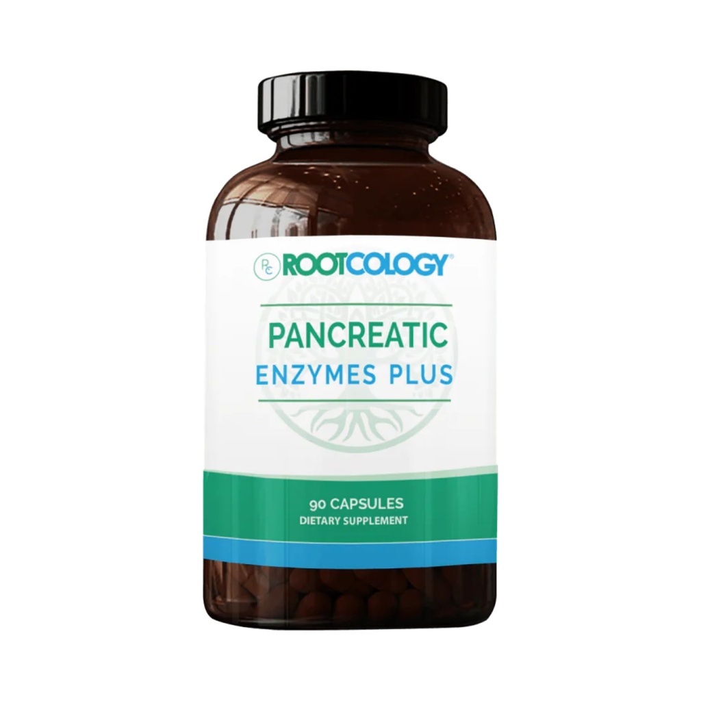 Rootcology by Dr. Izabella Wentz dem124; Pancreatic Enzymes Plus dem124; Enteric Coated Lipase, Protape & Amylase Blend with Bromelain dem124; 90 kapsułki