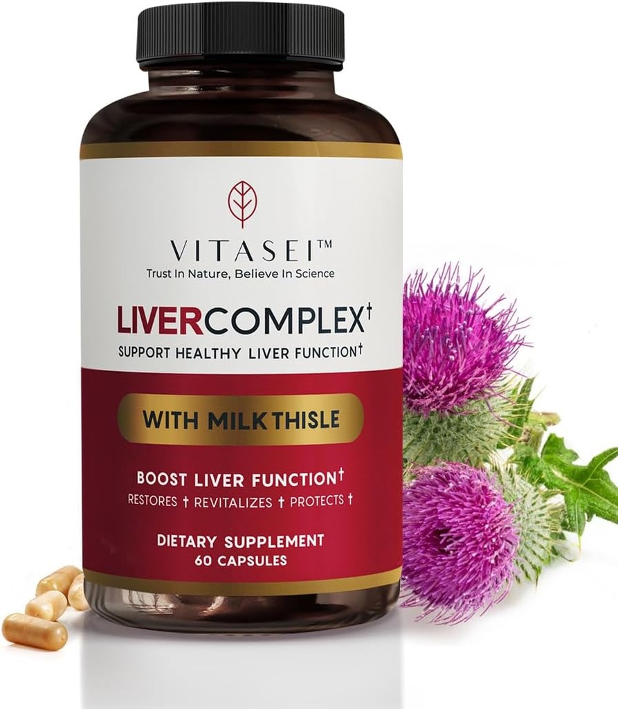 VITASEI Detox & Naprawa oczyszczalni wątroby, Extract Twistle wątroby W / Mleko, Garcinia, Curcumin C3, Wsparcie Herbal Dietetyczny Suplement, Detox Formul dla kobiet i mężczyzn, 60 Kapsułki