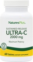 NaturesPlus Ultra- C 2000 mg - 60 Tabletki - Witamina C z Rose Hips - Wsparcie immunologiczne i przeciwutleniacze - Wegetarianin, Gluten Free - 60 Servings