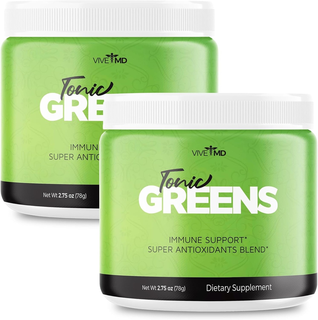 Tonic Zielony proszek Suplement witaminy Boost Oficjalna formuła - Naturalny zielony mieszanka Suplement energii Dodatkowa wytrzymałość - BCAA L- Glutamina Witamina B6, Rewolucyjna energia Fix Solution Recenzje (2 Pack)