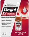 Orajel 2X Medyczny ból zęba i Mouth Sores Liquid, 0,45 fl oz