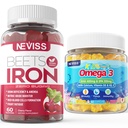 Żelazne gumki 2 Pack + Dzieci Omega 3 gumki 2 Pack