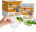 Senlong Eyes Wipes for Dogs - Delikatnie usunąć plamy łzawienie - pies czyszczący oczy, Okaleczanie oczu, Absolutorium, Mucus Secretions - pies oko wyciera plamy - pies i kot oko chusteczki - 220szt, biały