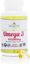 Health As It Ought To Be Omega 3 400/300 mg Supplement | Physician Formulated EPA/DHA in Ethyl Ester Form Wild Caught Icelandic Fish Oil with Lemon | 120 Capsules