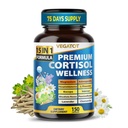 VEGATOT Organic Cortisol Wellness Complex 15- in-1 Formuła z Magnezu Ashwagandha St. John 's hort Valerian Rhodiola Rosea Passionflower Rumianek