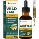 Wild Yam Root Extract Drops, Suplement dla kobiet z kozieradką & Herb Motherwort dla menopauzy ulgi i wsparcia PMS. Fenogreco y Ñame Salvaje para la Menopausia. 2oz