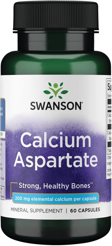 Swanson Wapnia Asparaginian - Herbal Supplement Promoting Bone, Heart, & Muscle Health - Natural Formula Promoting Total Body Wellness - (60 Capsules- 200mg Each)
