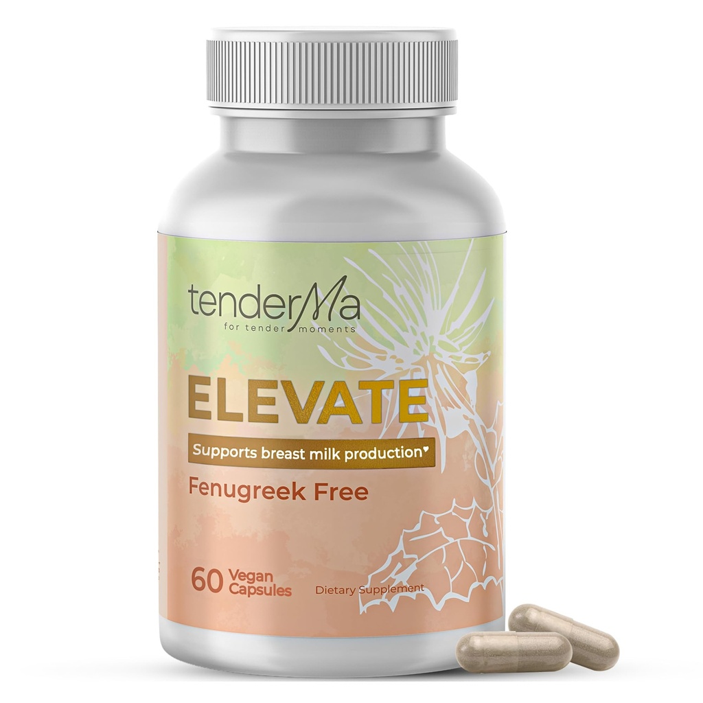 Elevate - Suplement do Laktacji bez koziego kozła organicznego z Rue Organic Goat 's, Lion' s Mane, Błogosławiony Jeleń Thistle & Brewer - Wegan, Non-GMO Herbal Breaking Support - 60 Kapsułki