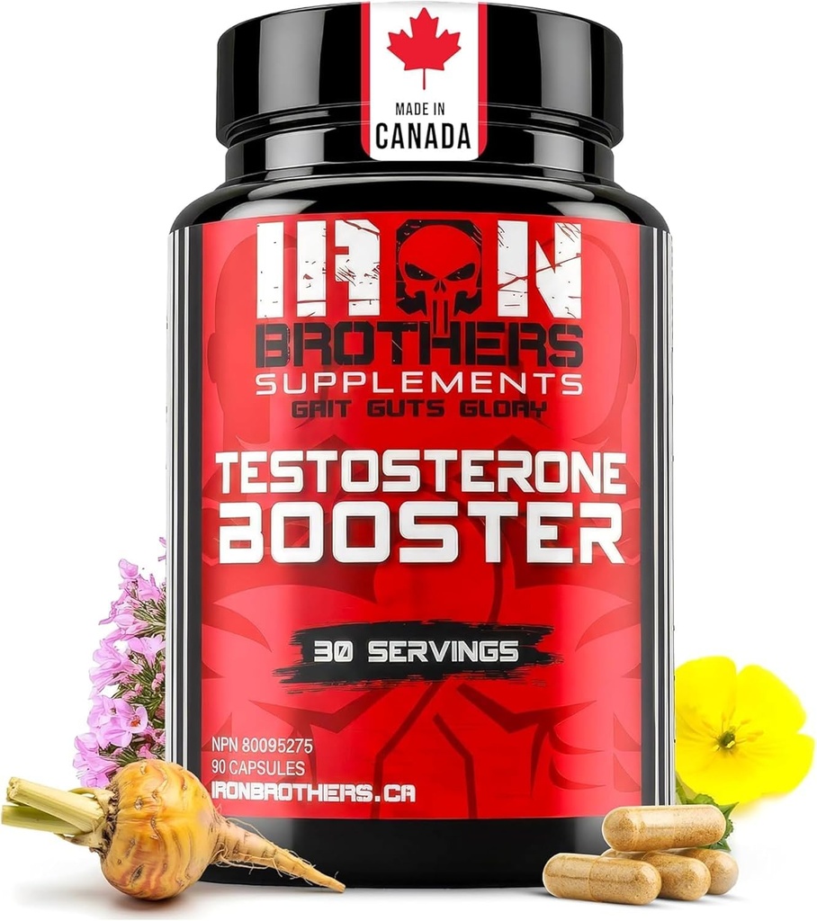 Żelazo Brothers Suplementy Testosteron Booster dla mężczyzn, 90 Kapsułki 124; Testosteron Suplementy dla mężczyzn w celu zwiększenia wzrostu mięśni 124; Estrogen Blocker 124; Promotes Fat Loss & Wzrost wydajności - 30 dni