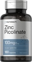 Horbäach Pikolinate cynku 100 mg 124; 180 Kapsułek 124; Wysoka potencja 124; Nie-GMO, Gluten wolny 124; Suplement cynku