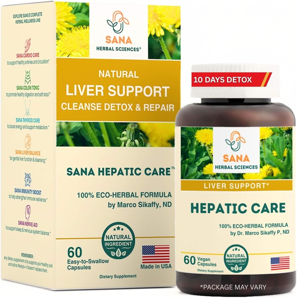 Active Liver Cleanse & Detox - 1800mg Herbal Formula z organicznym mlekiem Thistle, Turmeric & Dandelion Root - Wspiera Fatty Liver Repair & Daily Liver Health - Sana Herbal