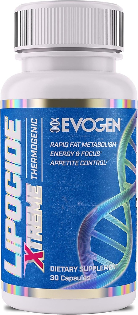 Evogen Nutrition Lipocide Xtreme Xtreath 124; Maksymalna moc Pojedyncza Kapsułka Extreme Fat Burner, Dynamine, Capsimax, Bioperine 124; 30 Kapsułki