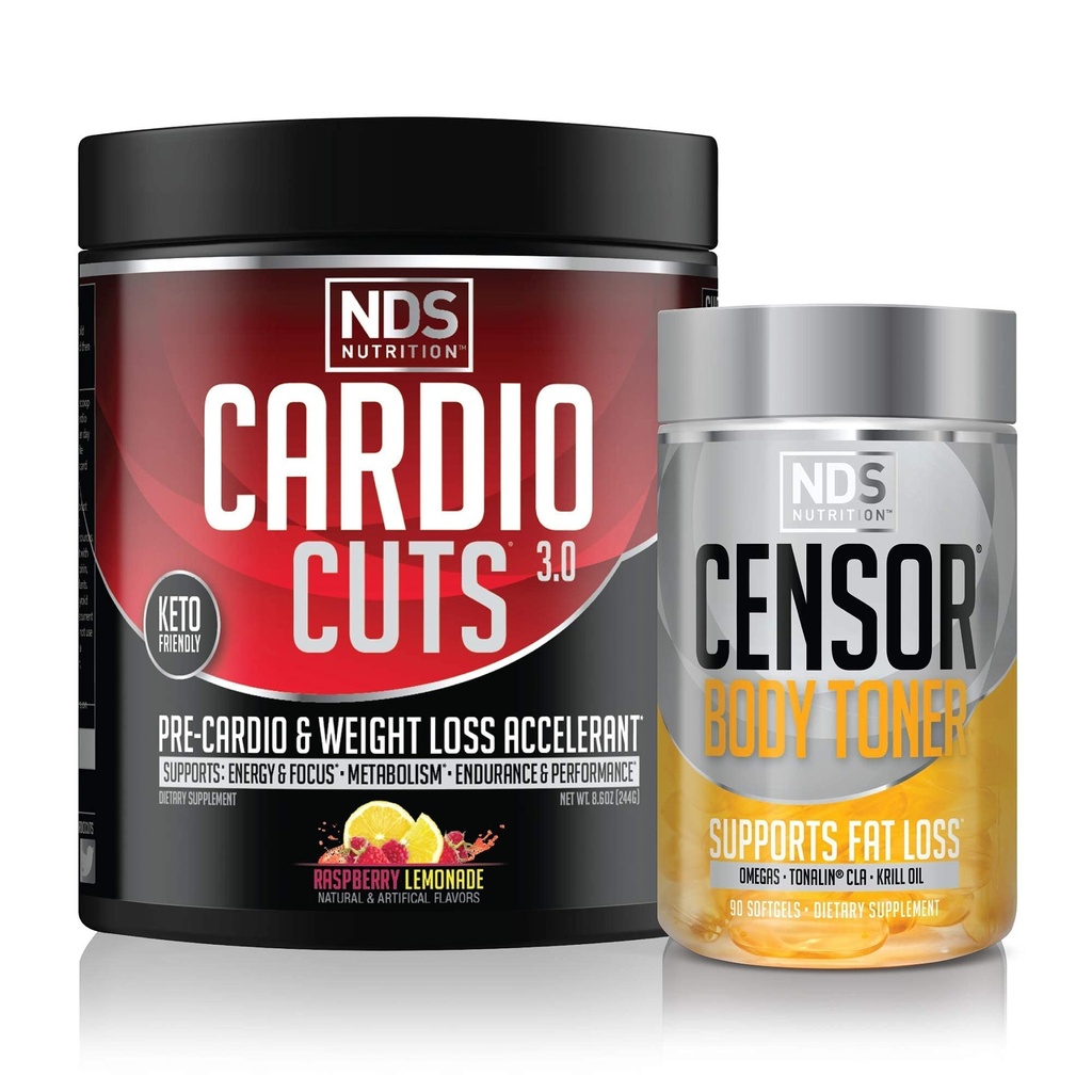 Cardio Cuts NDS Nutrition 4.0 Razz Lemonade (40 Servings) & NDS Nutrition Censor (90 Softgels)