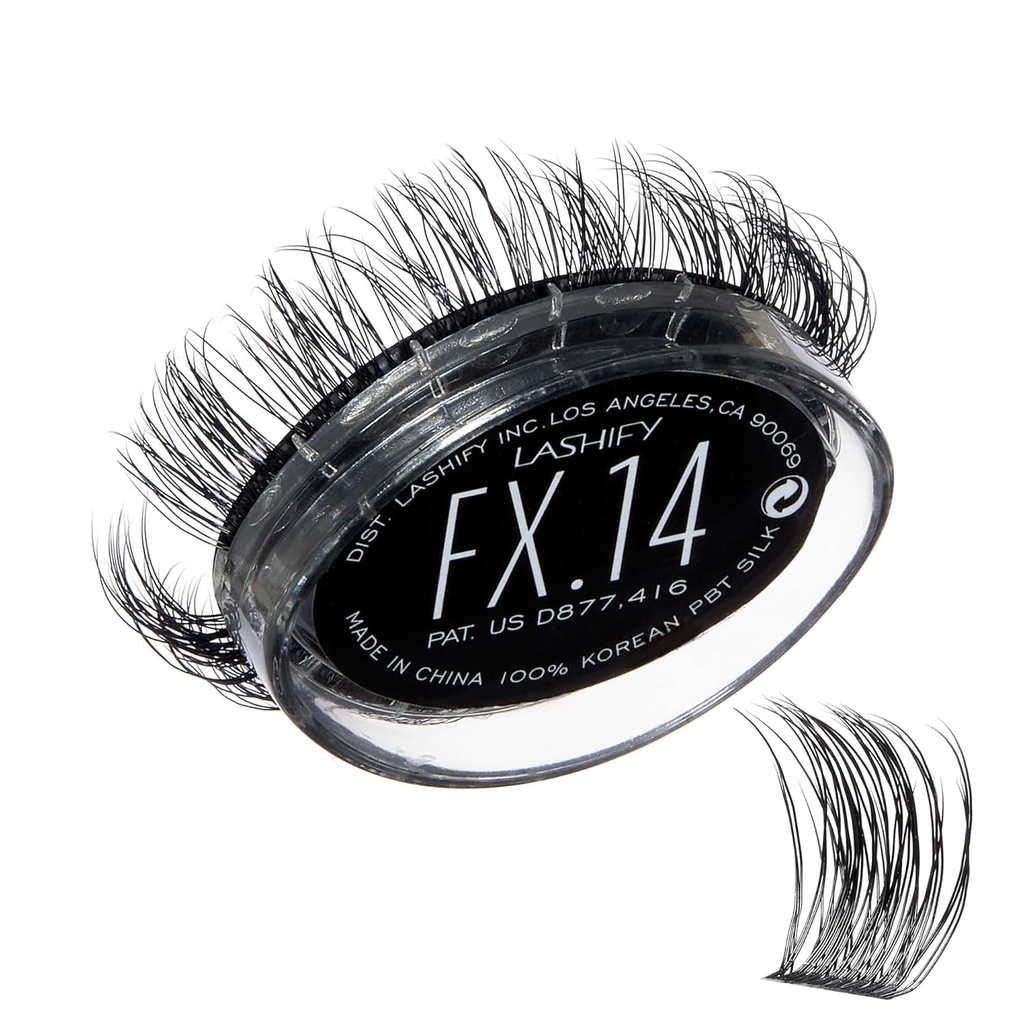 Lashify Fluffy FX 14mm Gossamer DIY Eyelash Rozszerzenia Refill, Dla najbardziej Curtist i Fluttery wygląd, czarny, łatwe fałszywe rzęsy
