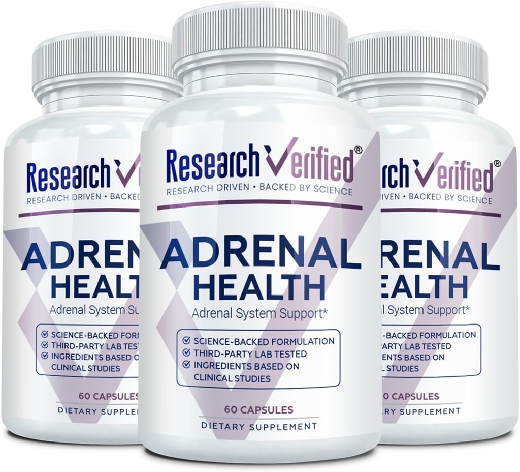 Badania zweryfikowane wsparcie nadnerczy - 180 Kapsułki - Wsparcie funkcji Gland nadnerczy, Boost Energy, Balance Cortisol - Grzyby, Witaminy B, Bioflavonoids, BioPerine