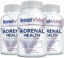Badania zweryfikowane wsparcie nadnerczy - 180 Kapsułki - Wsparcie funkcji Gland nadnerczy, Boost Energy, Balance Cortisol - Grzyby, Witaminy B, Bioflavonoids, BioPerine