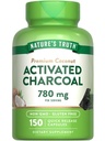 Nature 's Truth Activated Charcoal Kapsułki 780 mg Biżuteria 124; 150 Pigułki Biżuteria 124; z Coconut Shells 124; Non-GMO & Gluten