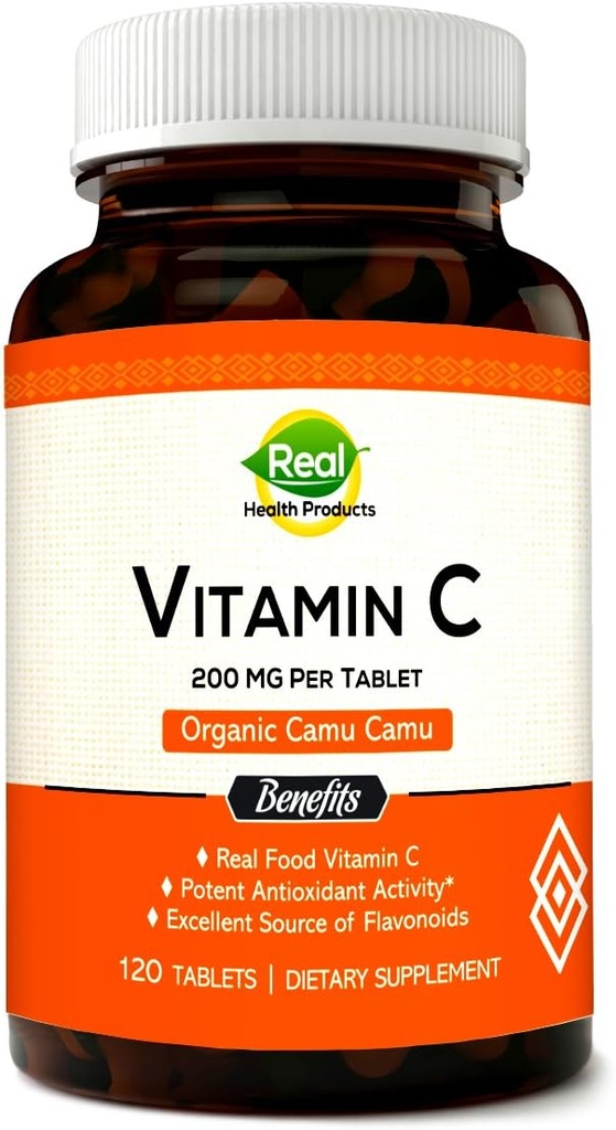Suplement witaminy C z Camu Camu, Pakowane z Natural VIT C, Surowe przeciwutleniacze - Suplement wsparcia immunologicznego - Camu Camu Extract. (120 Count)
