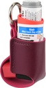Beautyflier Astma Inhaler Holder, Trwała skóra mikrofibry Travel Handy Inhaler Keychain Holder dla dzieci i dorosłych, Inhaler nie zawiera (czerwony)