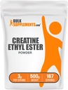 BulkSupplements.com Creatine Ethyl Ester HCl Powder - Suplement do kreatora, Creatine Ethyl Ester Powder - Unflavored & Gluten Free, 3g per Serving, 500g (1,1 lbs) (opakowanie po 1)