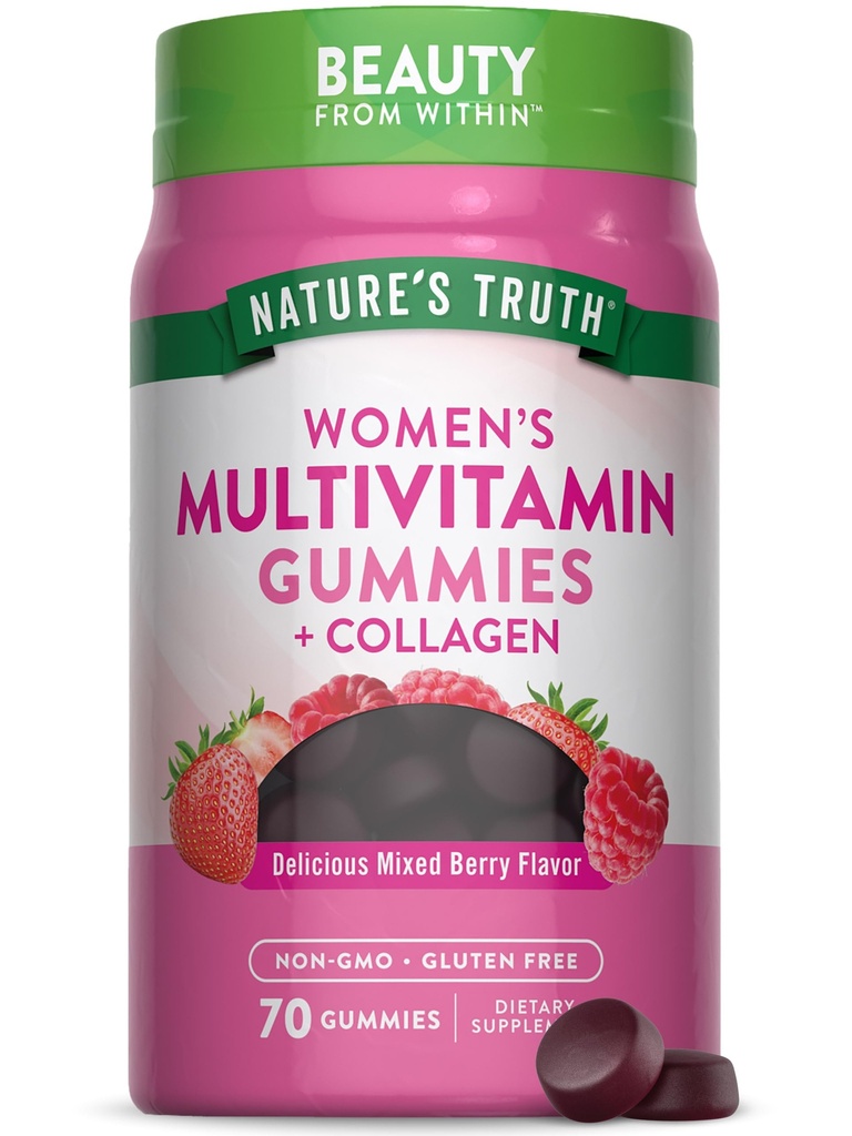Nature 's Truth Womens Multivitamin Gummies Plus Collagen & Biotin Budapeszt 124; 70 Hrabia 124; Non-GMO & Gluten Free Supplement