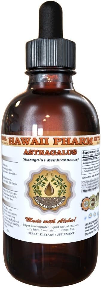 HawaiPharm Astragalus Liquid Extract, Organic Astragalus (Astragalus Balanceus) Dried Root Tincture Supplement 4 oz