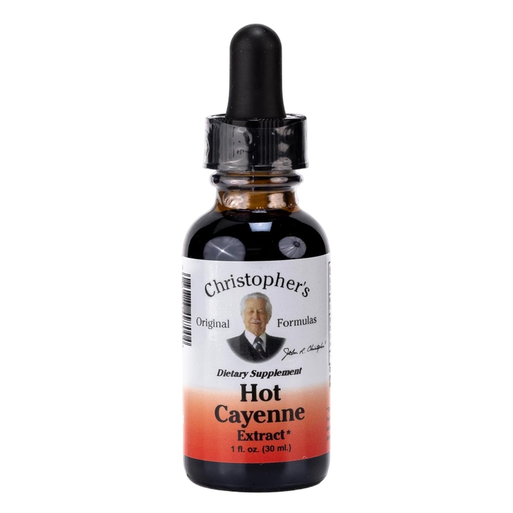 Oryginalny wzór Christophera Hot Cayenne Extract, 1 fl oz - Natural Herbal Supplement