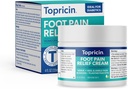 Topricin Foot Relief Pain Cream - Naturalny i bezodorowy krem nawilżający, 4 uncje - Jar