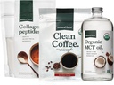 Natural Force Organic Clean Coffee + Collagen Peptydes + Organic MCT Oil Bundle - Toxin Free Coffee, Trawa Fed Collagen, & MCTs - Non-GMO, Keto, & Paleo - 12 Oz, 11.7 Oz, 32 Oz