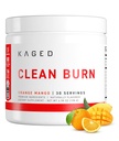 KAGED Clean Burn 124; Termogeniczne spalanie tłuszczu proszku 124; CaloriBurn GP, L Karnityna, Woda kokosowa 124; Boost Metabolizm, Energia, Skup 124; Mango pomarańczowy