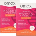 2 Opakowania Omax Prebiotyki i Probiotyki Kompleks dla kobiet, pH Równowaga, Zdrowie pochwy, Trakt moczowy, Yeast, UTI / BV Zapobieganie, Bloating pH 20 Miliard CFU 124; Wegan, Organic, Gluten Free, 60 Vege- kapsułki