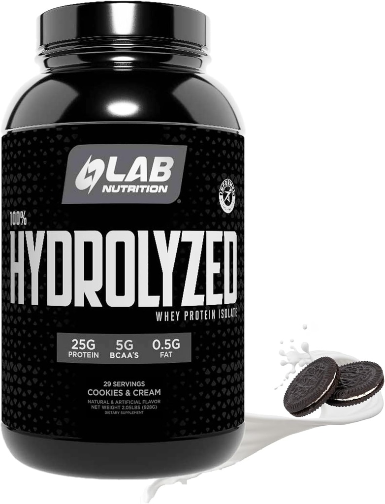 100% hydrolizowany izolat białka serwatki (2 funty, ciasteczka i krem) 25gr białka, budować mięśnie, Lean Muscle Growth, Easy Disease, Gluten Free, Laktoza Free, Szybkie Absorbowanie.