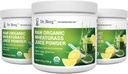 Proszek z surowego soku z trawy Wheatgrass (60 Servings) - USDA Certified Organic Wheatgrass Powder w / Chlorophyll, Minerały śladowe i enzymy naturalne - Ultrakoncentrat - Lemon Flavor w / Stevia 3 Pack