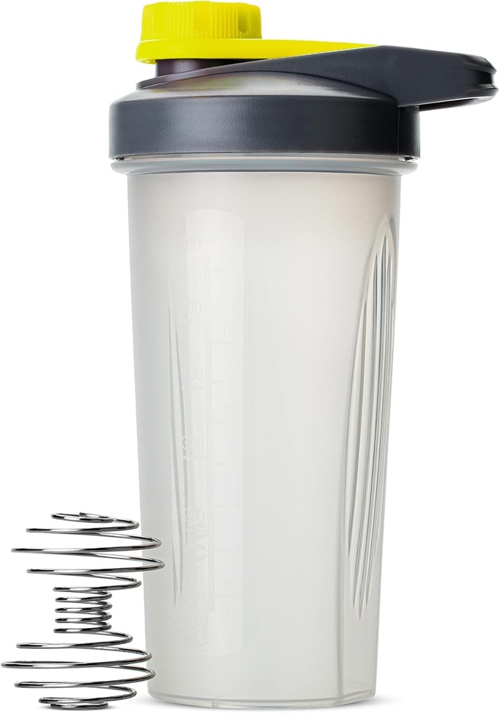 Mr Pen- Shaker Butelki do mieszania protein z Twist Cap, 28 oz, Gray / Yellow, Butelka z protein shaker z drutu Whisk Ball