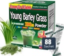 YAMAKAN Young Barley Grass Powder, Zielone Superfood Proszek bogaty w składniki odżywcze, Minerały, Witaminy i Plant- Białko dla kobiet i mężczyzn, Barley Grass z Japonii, Non GMO 88 Count