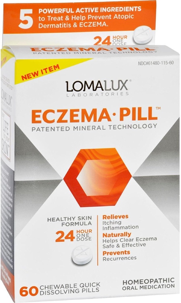 Loma Lux Laboratories Acne Eczema - Chewable - Szybkie rozpuszczanie - 60 Count