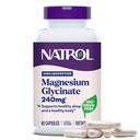 Natrol Magnezu Glicynian Suplementy 240 mg - Wysoka absorpcja - Ciemny Magnez Glicynian na sen - 60 Kapsułek, 30 Day Supply
