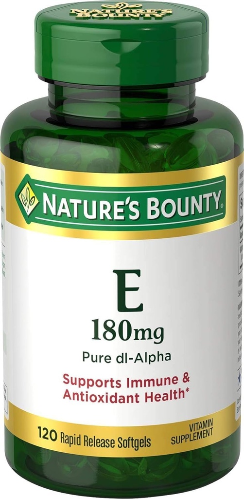 Nature 's Bounty Witamina E 400 IU Softgels Pure DL- Alpha 120 Soft żele (Opakowanie 2)