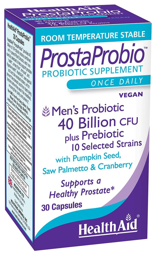 ProstaProbio Men 's Daily Probiotic - 10 Szczeliny z Prebiotykiem, Nasiona dyni, Saw Palmetto & Cranberry Breats 124; 30 Once- Daily Vegetarian Kapsułki dla Prostate & Urynary Wellness Wsparcie