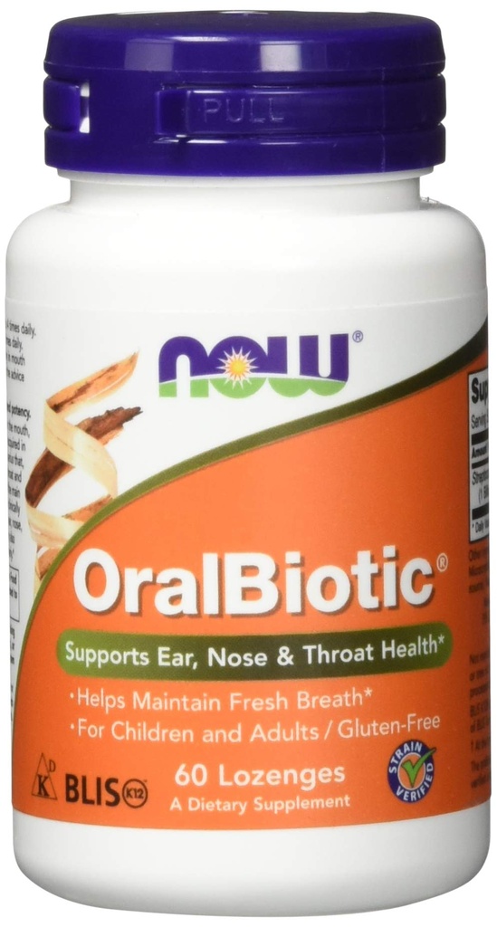 Teraz żywność OralBiotic, opracowany dla dorosłych i dzieci, Szczepy zweryfikowane, 60 Lozenges
