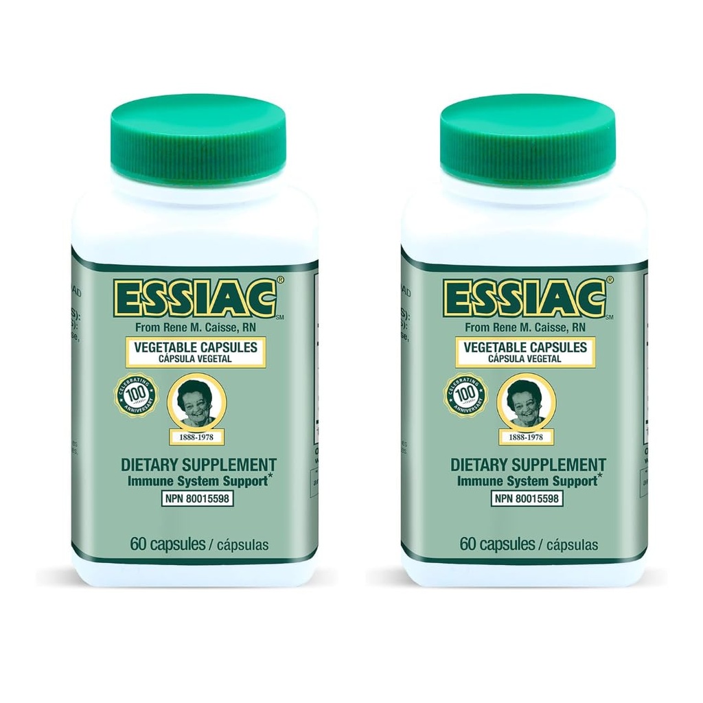 Essiac Tea All- Natural Herbal Extract Kapsułki - 60 Kapsułki 124; Potężny mieszanka przeciwutleniaczy pomóc promować ogólne zdrowie i Well- Bycie 124; Oryginalna formuła Od 1922 (Opakowanie 2)