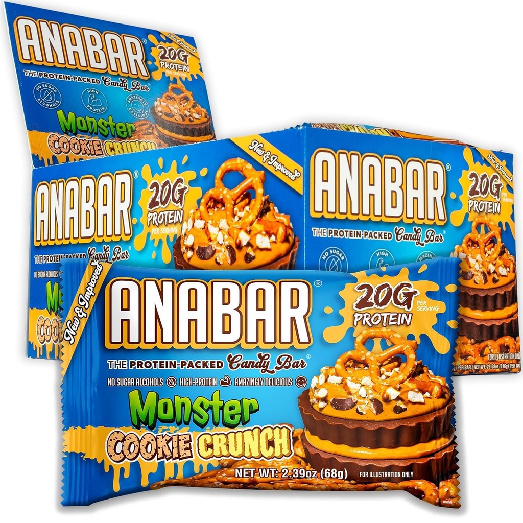 Anabar Protein Bar, The Protein-Packed Candy Bar, Amazing Tasting Protein Bar, No Sugar Alcohols, Wysokie białko, Amazing Delicious (12 Barów, Ciasto czekoladowe z czekoladą)