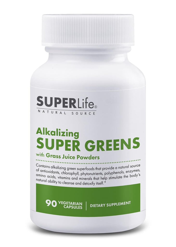 100% Organic Alkalizing Super Zielonych - Superfood w / Alfalfa, Barley & Wheat Grass, Matcha & Chlorella - Naturalne źródło Phytonutrients & Chlorophyll 124; Promotes pH Body Balance & Detox 124; 90 Kapsułki